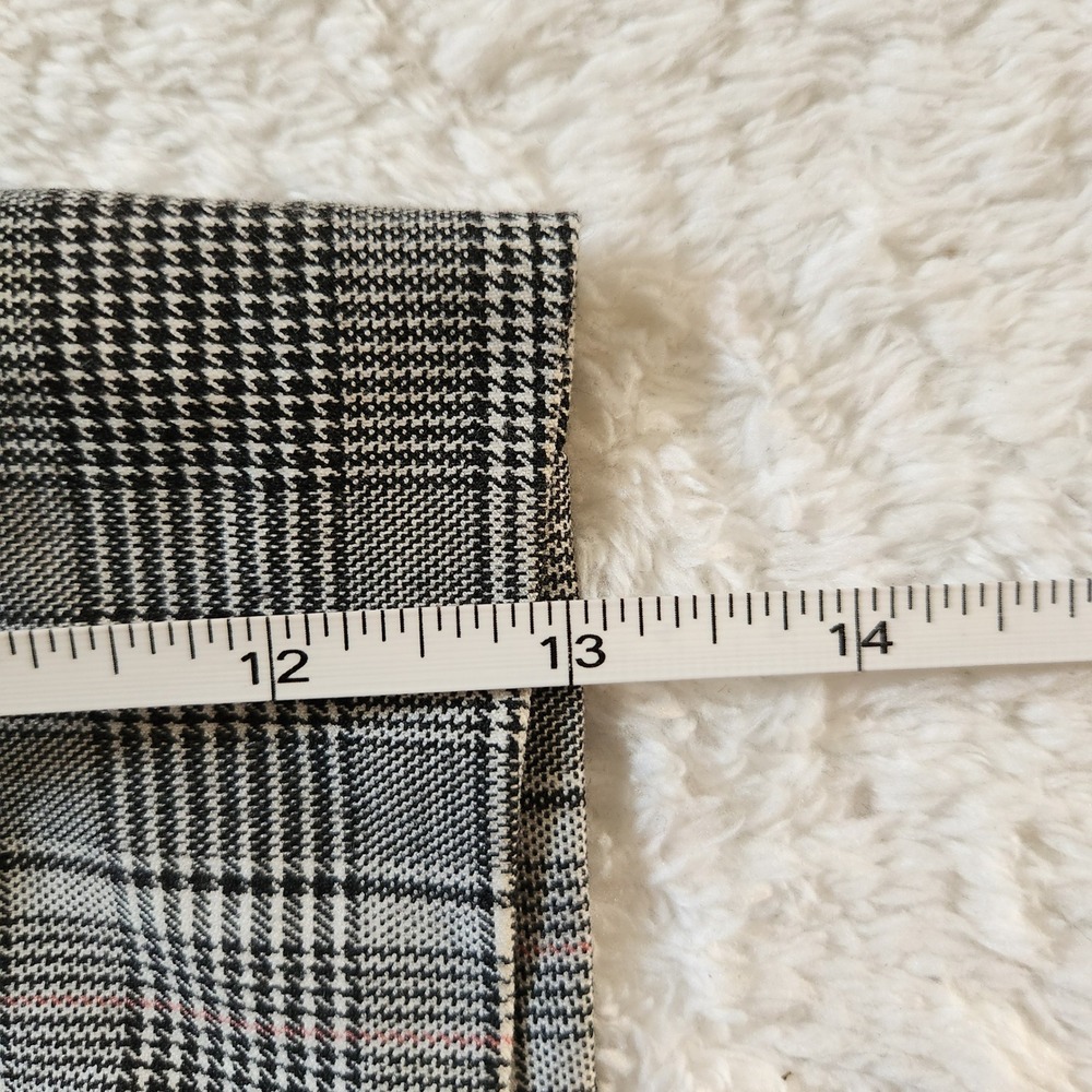 H&M Womens Shorts Size 2 Plaid Paperbag‎ Waist Tie Belt Grey - Picture 3 of 4